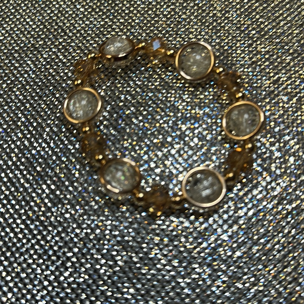 ❣️5|$25❣️Last One Gold and Silver glass beaded Stretchy Women's Bracelet 🆕 - Picture 3 of 7